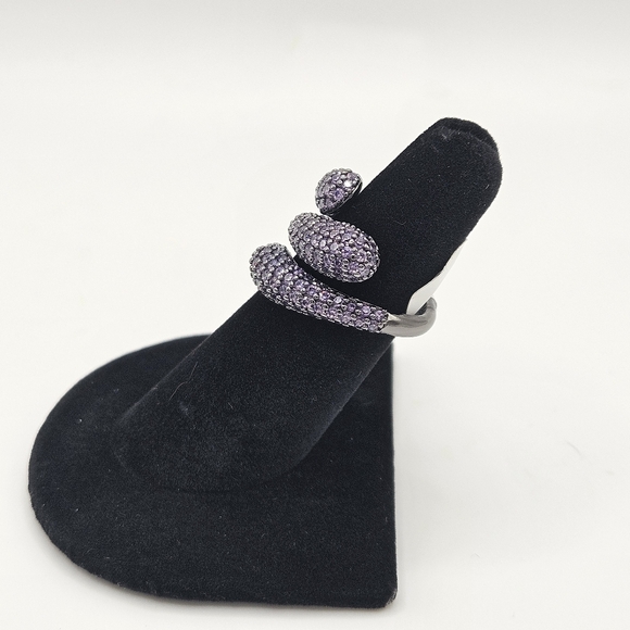 BP Ring RG26051 "Deep Sea Siren's Serenade" Amethyst CZ on Hematite - Size 6 - Picture 4 of 6